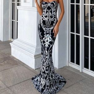 Brand New Black and Silver Sequin Dress
